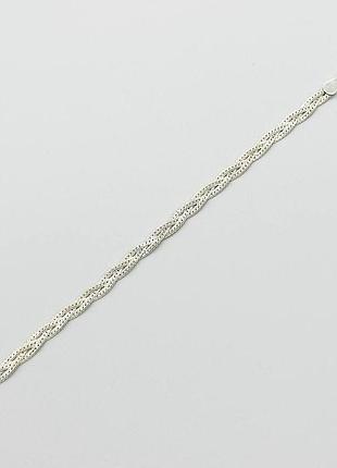 Срібний браслет, плетіння коса, розмір 17 см x 0,5 см, вага: 4.3 г
