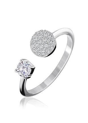 Серебряное кольцо с фианитами, размер без розміру, вес: 1.8 г