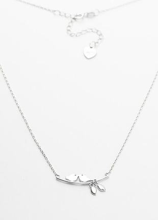 Серебряное колье родированное, размер 42 см x 0,1 см, вес: 2.3 г
