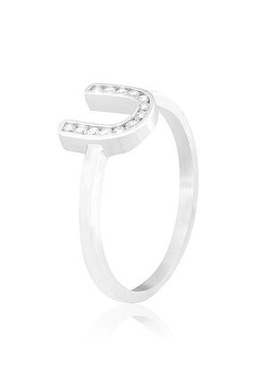 Серебряное кольцо с фианитами, размер 16,5, вес: 1.7 г