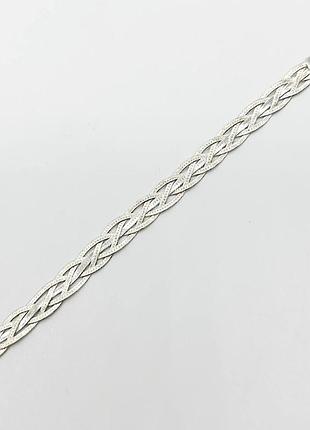 Серебряный браслет, плетение коса, размер 20 см x 0,9 см, вес: 9.4 г