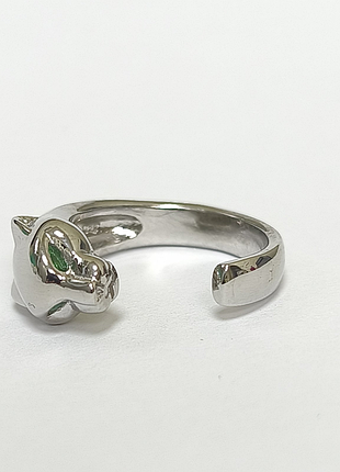 Срібна каблучка в стилі "cartier" з фіанітами, розмір 17,0, вага: 5.5 г