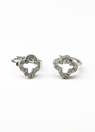 Срібні сережки конго в стилі van cleef