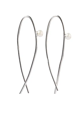 Серебряные серьги в стиле "tiffany" со вставкой sea shell pearl