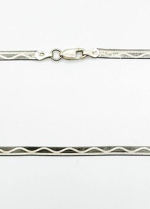 Серебряная цепочка, плетение плоская лента, размер 45 см x 0,3 см, вес: 6.8 г
