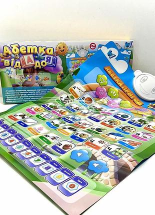 Інтерактивний плакат 39531 (48) "wtoys", озвучування українською мовою, на батарейках, абетка, назви