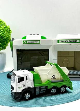 Гараж clm 552 (8) «спецтехніка», 2 види, рація, світло, звук, в коробці