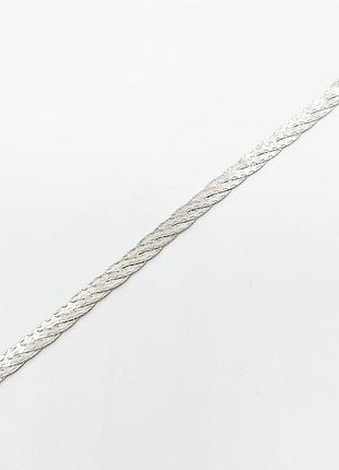 Срібний браслет, плетіння коса, розмір 20 см x 0,8 см, вага: 9.6 г