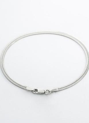 Серебряный браслет, плетение плоская лента, размер 19 см x 0,25 см, вес: 3.8 г
