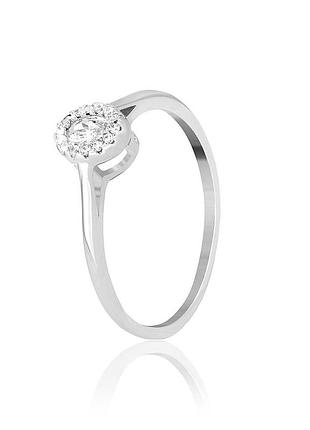 Серебряное кольцо с фианитами, размер 18,0, вес: 1.4 г