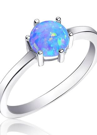 Серебряное кольцо с опалом, размер 16,5, вес: 1.5 г