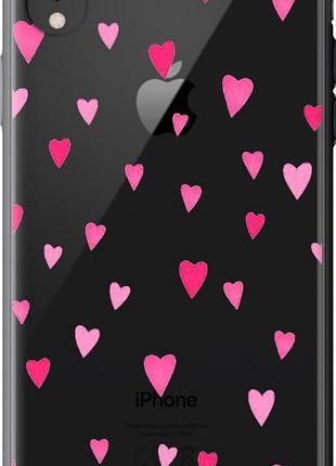 Чехол на iphone xr сердечки 2 из пластика fch_0157603