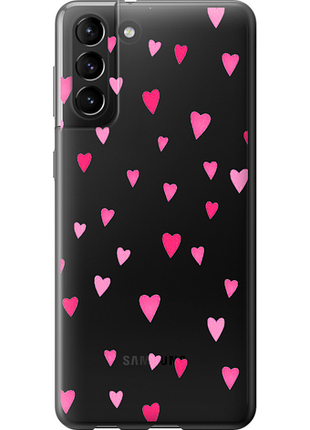 Чехол на samsung galaxy s21 plus сердечки 2 из пластика fch_0020060