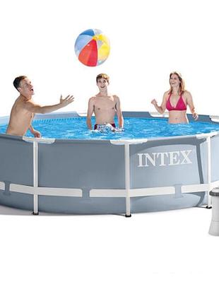 Каркасний басейн intex 26702 (розмір 305-76 см) з насосом