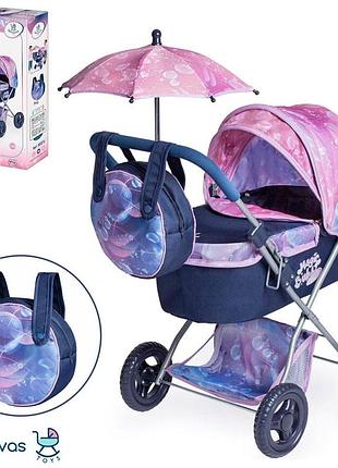 Кукольная коляска decuevas magic bubble 85076 с сумкой и зонтиком коляска для куклы 60см ручка