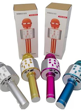 Бездротовий мікрофон с 48340 (50) 4 кольори, караоке, bluetooth, usb, колонка, в коробці