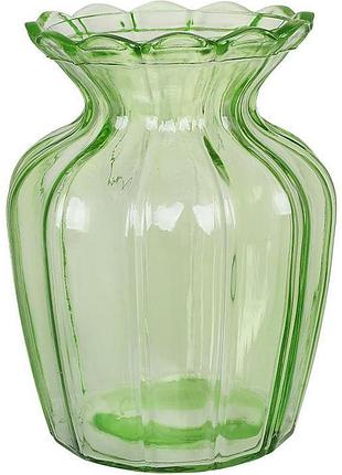 Ваза стеклянная настольная "flower glass" ø10х15см, зеленая