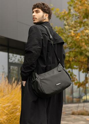 Сумка мужская тканая sambag dart черная с оксфорда через плечо городская