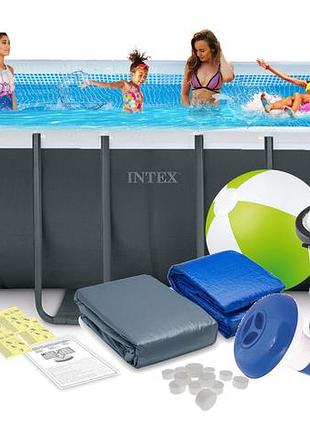 Каркасний басейн intex 26356, 549 х 274 х 132 см (4 500 л/год, сходи, тент, підстилка)