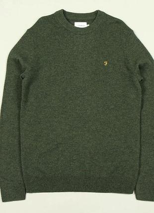 Джемпер чоловічий farah birchall crew sweater м-ка зелений 100% вовна