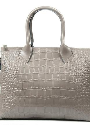 Podium сумка женская классическая кожа alex rai 1561 grey croco