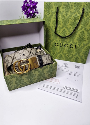 Шкіряний ремінь gucci двосторонній 3,5 см, ремінь гуччі, ремінь натуральна шкіра, комплект додатково