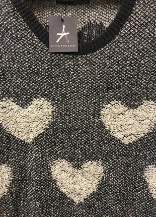 Нереально красивый и стильный брендовый вязаный свитерок в сердечках.10 фото