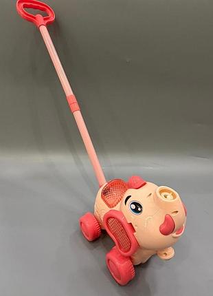Каталка с мыльными пузырями 8523 (24) 2 цвета, "слоник", аккумулятор 3.7 v, usb кабель, подсвечивающий