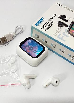 Навушники бездротові lx-10 tws earbuds з led дисплеєм, bluetooth гарнітури, вакуумні навушники. колір: білий