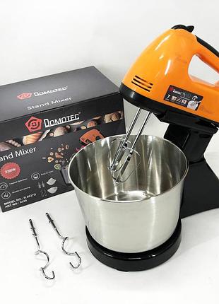 Стационарный миксер для кухни на 7 скоростей domotec r6637o 250 w кухонный электрический миксер с чашей