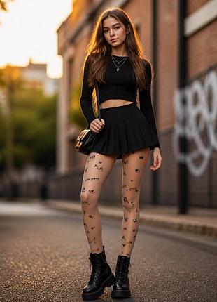 Колготи безрозмірні 15 den для дівчинки day mod арт 1121191 punk naturel