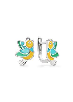 Серьги детские "птички" со вставкой эмаль