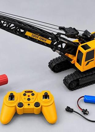 Кран 850-a3 (6шт) р/к2,4g, аккум, 30см, гусеничный, музыка/звук, свет, подвижный крючок, usbзарядное,