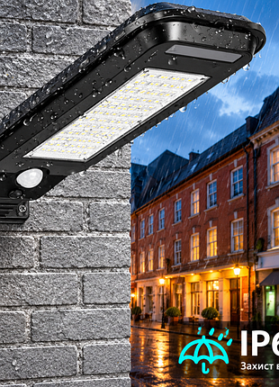 Вуличний світлодіодний світильник solar motion sensor light / ліхтар на сонячній батареї з датчиком руху ip65 4000 mah 4