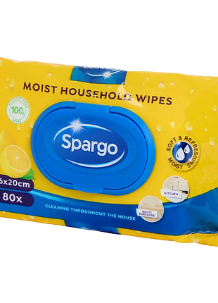 Салфетки влажные универсальные для уборки дома и квартиры spargo (упаковка 80 шт.)