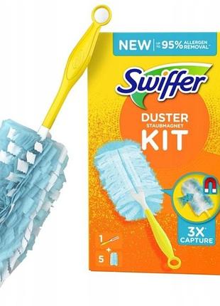 Щетка – веник для сухой уборки swiffer duster 5 шт + ручка