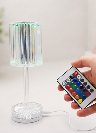 Світильник led rjb hb-32 / світильник-нічник «кришталь» / настільна rgb лампа сylinder від usb