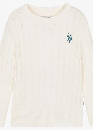 Дитячий білий джемпер u.s. polo assn. на 7-8 років (ріст 122-128 см)