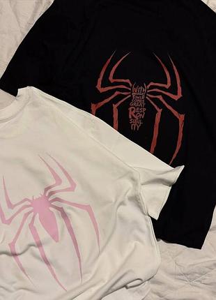 Женские парные и мужские футболки oversize spider, футболка оверсайз с принтом