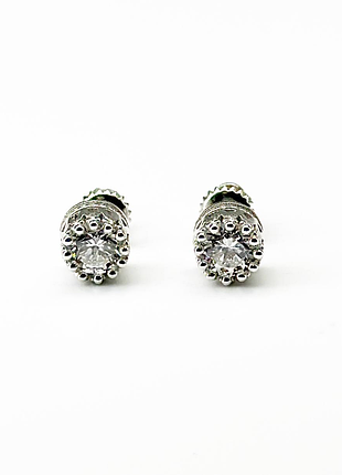 Серебряные серьги со вставкой swarovski zirconia