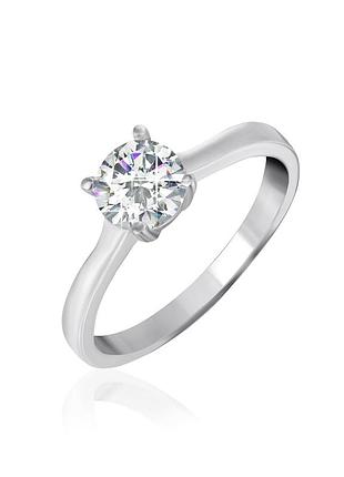 Серебряное кольцо с фианитами, размер 17,0, вес: 2.3 г