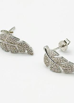 Серебряные серьги со вставкой фианит