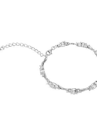Серебряный браслет со вставкой фианит, размер 15,5 см x 0,5 см, вес: 8.7 г