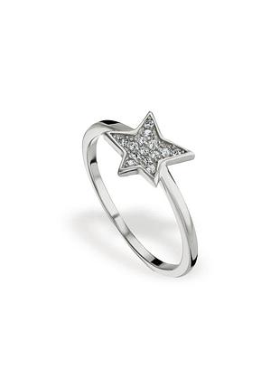 Серебряное кольцо звезда с фианитами, размер 18,0, вес: 1.4 г