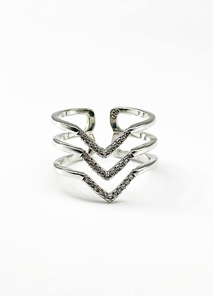 Серебряное кольцо геометрия дорожки, размер 15,5, вес: 3.6 г