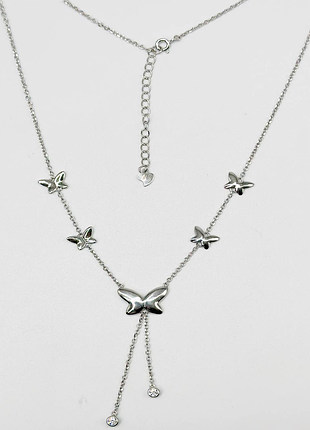 Срібне кольє зі вставкою swarovski zirconia, розмір 48 см x 0,1 см, вага: 7.7 г