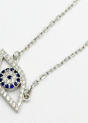 Серебряное колье со вставкой фианит