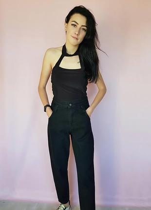 Боди-майка однотонная nasty gal черный 42, s
