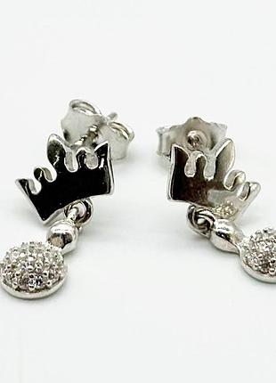 Серебряные серьги со вставкой фианит