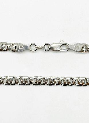 Серебряная цепочка, тигровый глаз (827р), размер 60 см x 0,4 см, вес: 27.7 г